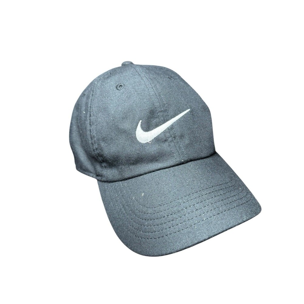 Nike Heritage86  Strapback Dad Hat Cap OSFM Black w/ White Embroidery